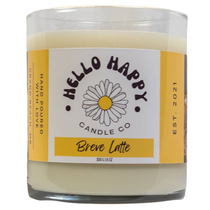 Breve Latte - Fragrância de Café - Vela de Cera de Soja 8oz por atacado de Hello Happy Candle Co.