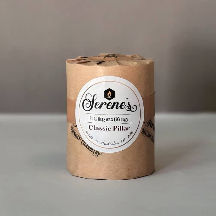 Beeswax Pillar Candles | Classic | 10cm for wholesale by Serenes Beeswax Chandlery