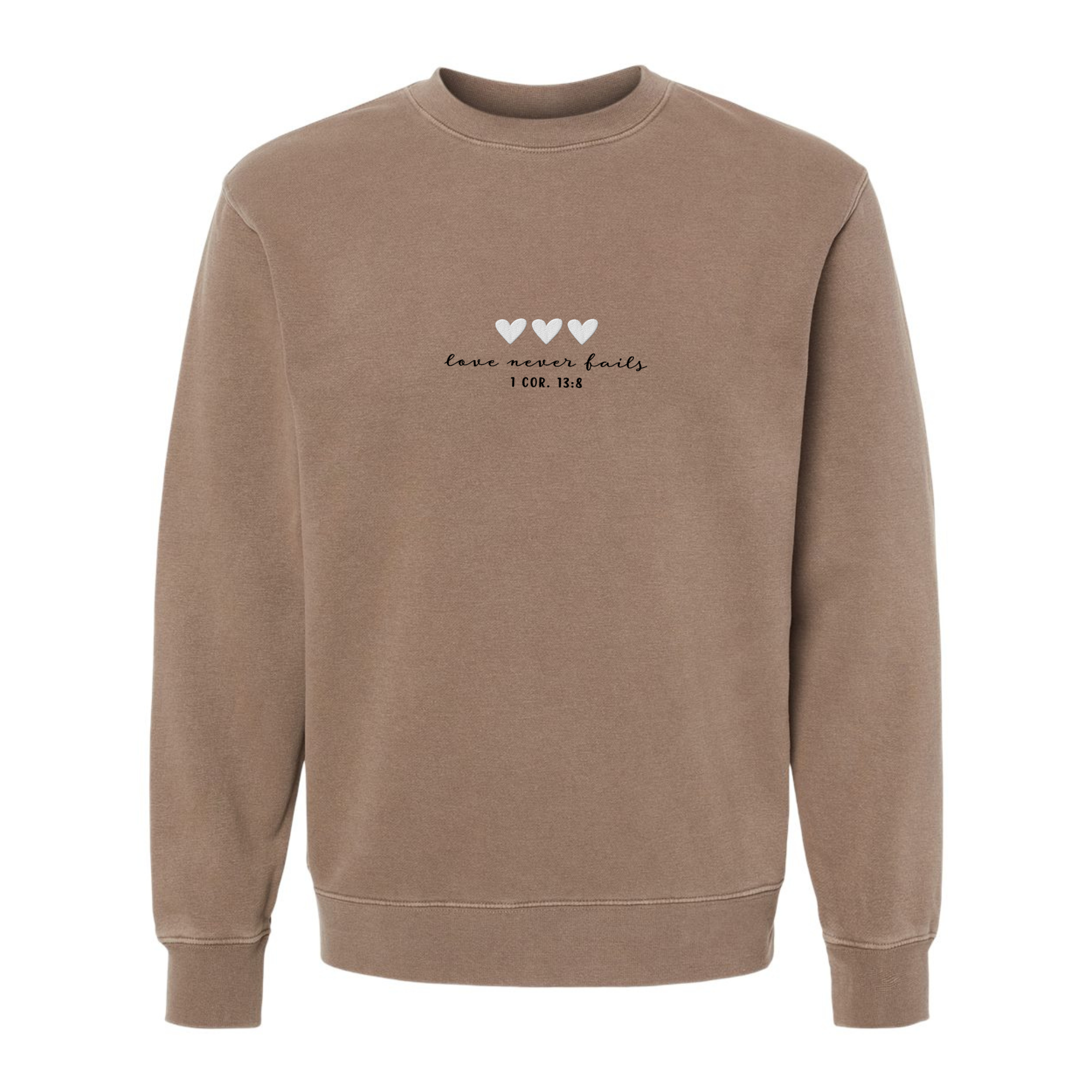 Scripted Pearl - Vente Sweat-shirt à imprimés – femme - Sweat-shirt Love Never Fails avec cœur brodé pour la Saint-Valentin4