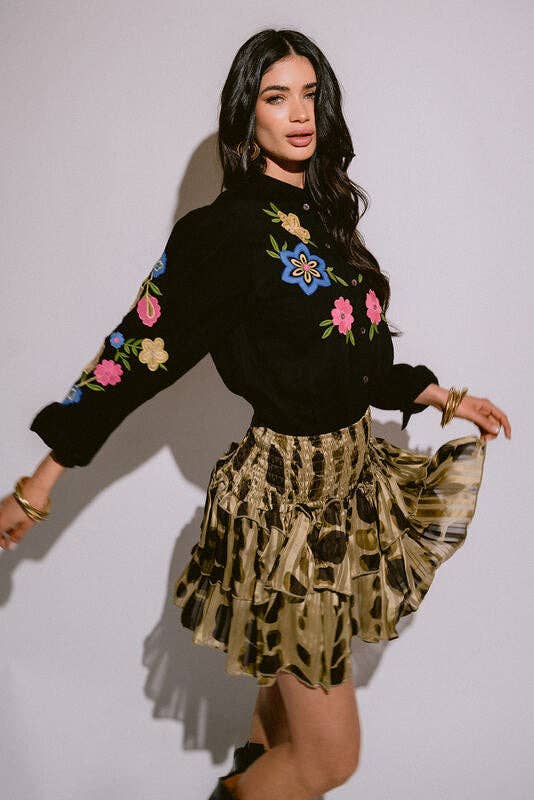 Piti Cuiti - Wholesale Skirt - Women's - LILI GREEN MINISKIRT1