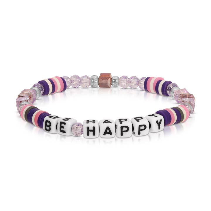 My Fun Colors - Wholesale Beaded Bracelet - Kids - Kids Colorful Words Beaded Stretch Bracelets | 12 Styles!