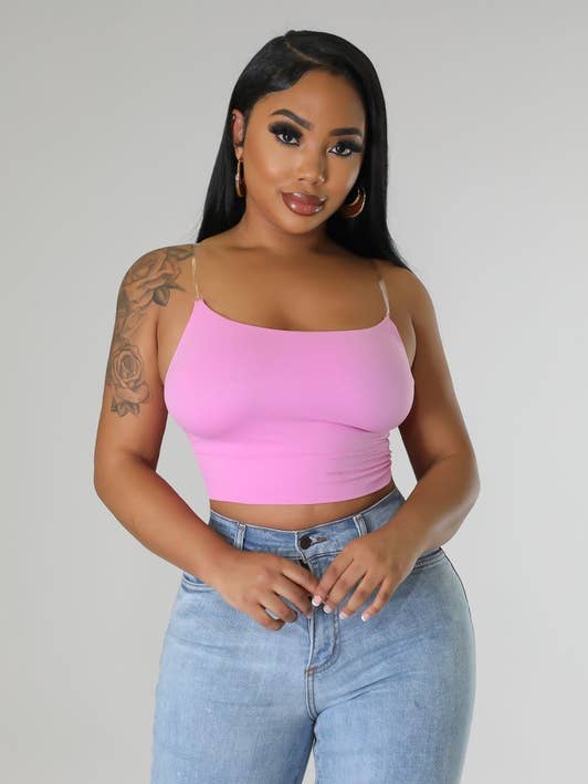 Sleveless Top W/ Clear Shoulder Strap for wholesale by 5besties inc