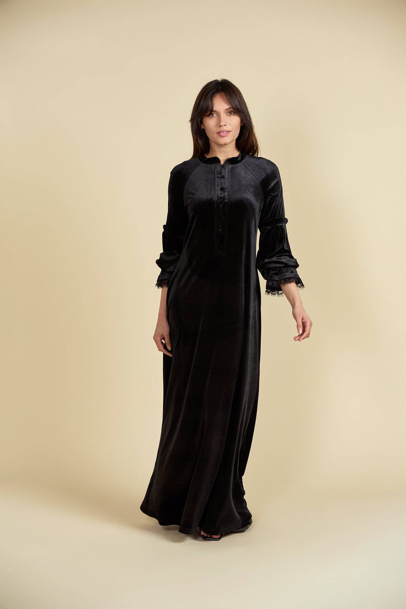 Ellwi Design - Wholesale Dress - Women's - Velour Maxi Dress1