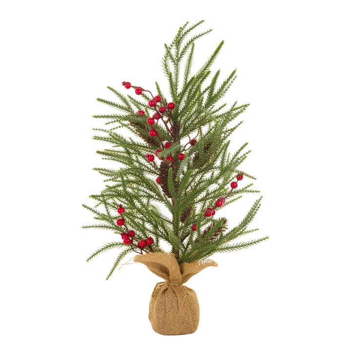 Starlight Collection - Wholesale Artificial Christmas Tree - Green Glittery Christmas Tree with Berries