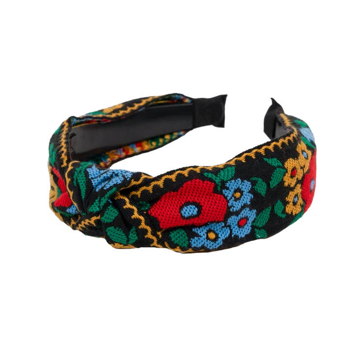 Embroidered Floral Headband for wholesale by Locks & Mane | LXLM