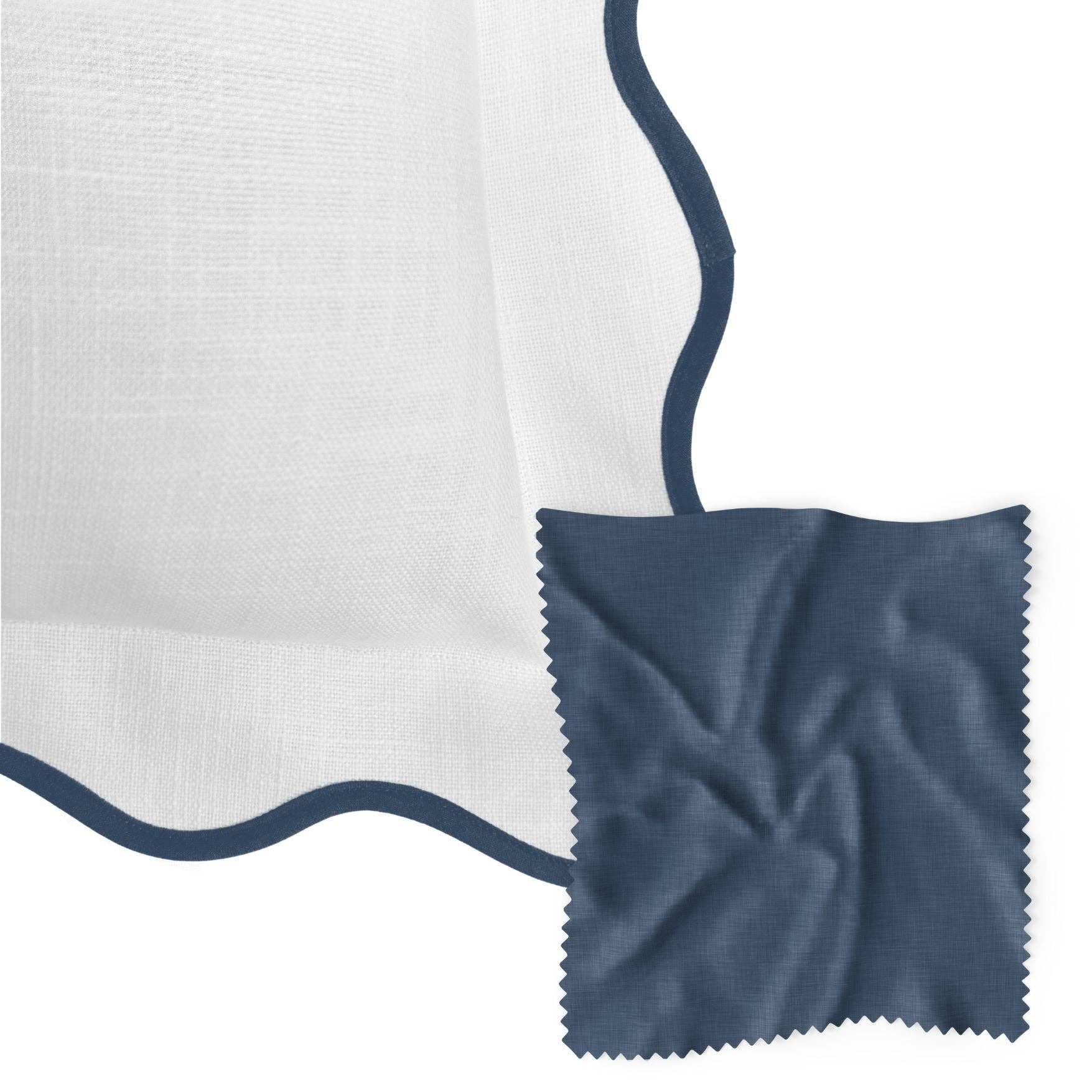 Laura Park Designs - Wholesale Bedding Pillowcase/Sham - Scalloped Sham, Navy / White6