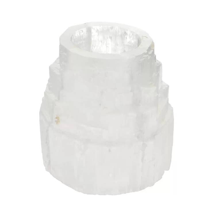 Portacandele di Selenite Extra per la vendita all'ingrosso da parte di Vives de la Cortada S.L
