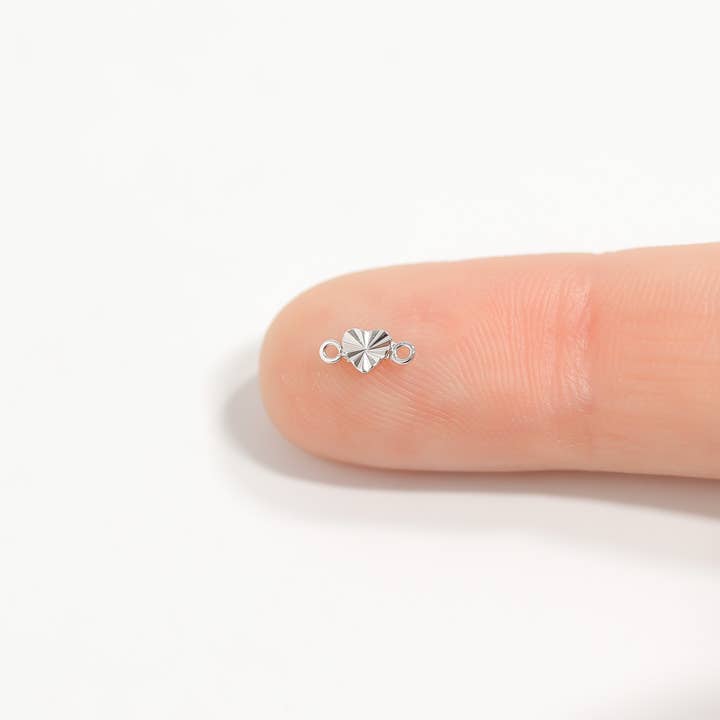 WJW - Wholesale Individual Charm/Pendant - Sterling Silver Sunburst Heart Connector Charm1