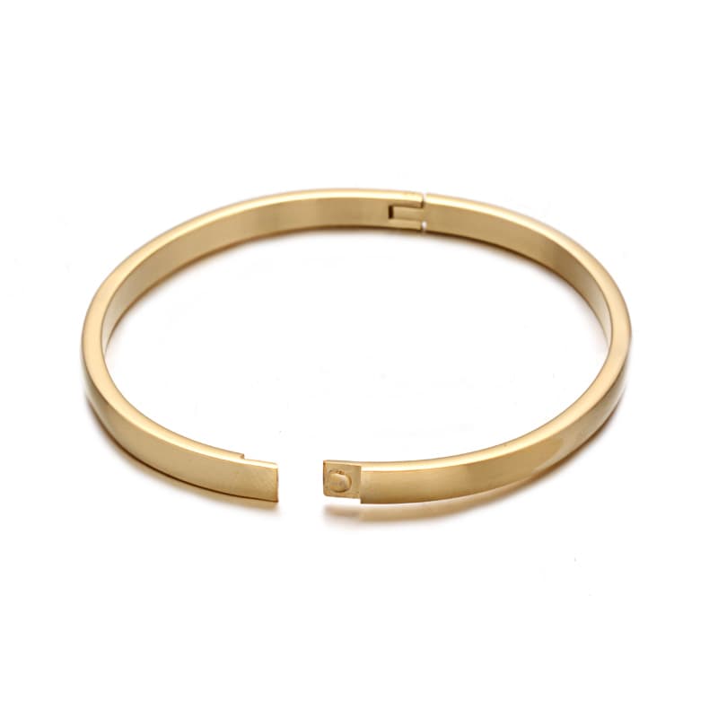 LOUIZ - Wholesale Bangle Bracelet - LOUIZ Classic Bangle 4 mm Gold3