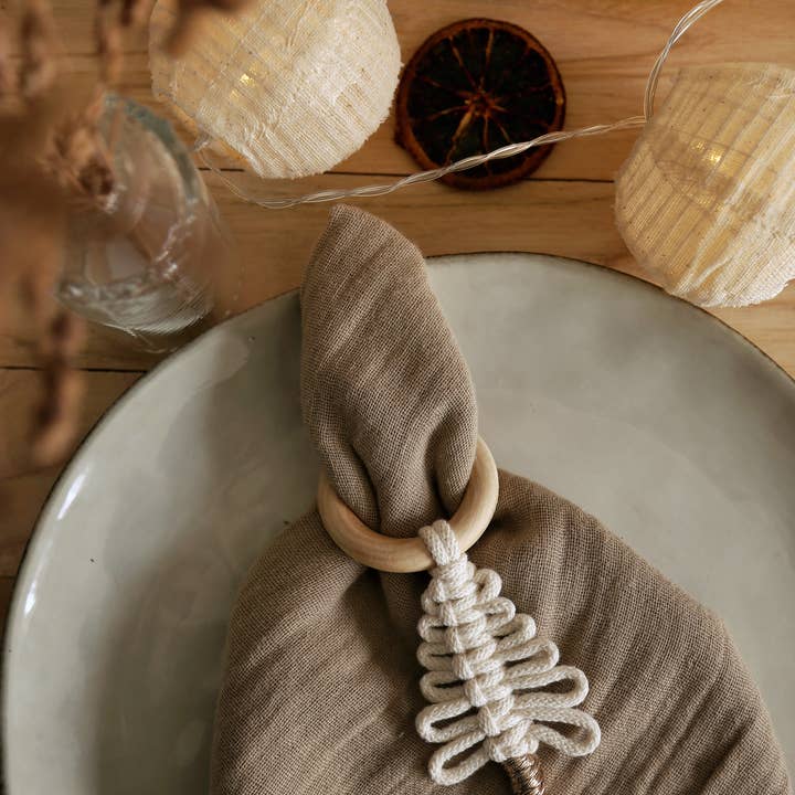 The Frenchie Knot - Wholesale Napkin Ring - Macrame christmas napkin ring1