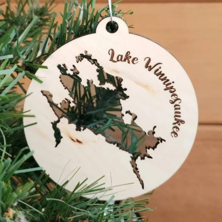"Lake Life" Wooden Laser Cut Holiday Christmas Ornament for wholesale by Catchpenny