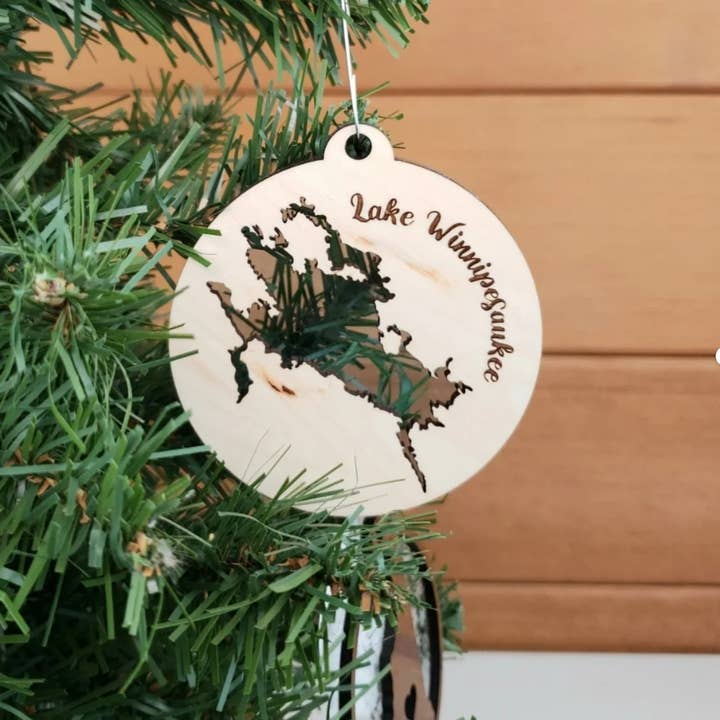 "Lake Life" Wooden Laser Cut Holiday Christmas Ornament for wholesale by Catchpenny