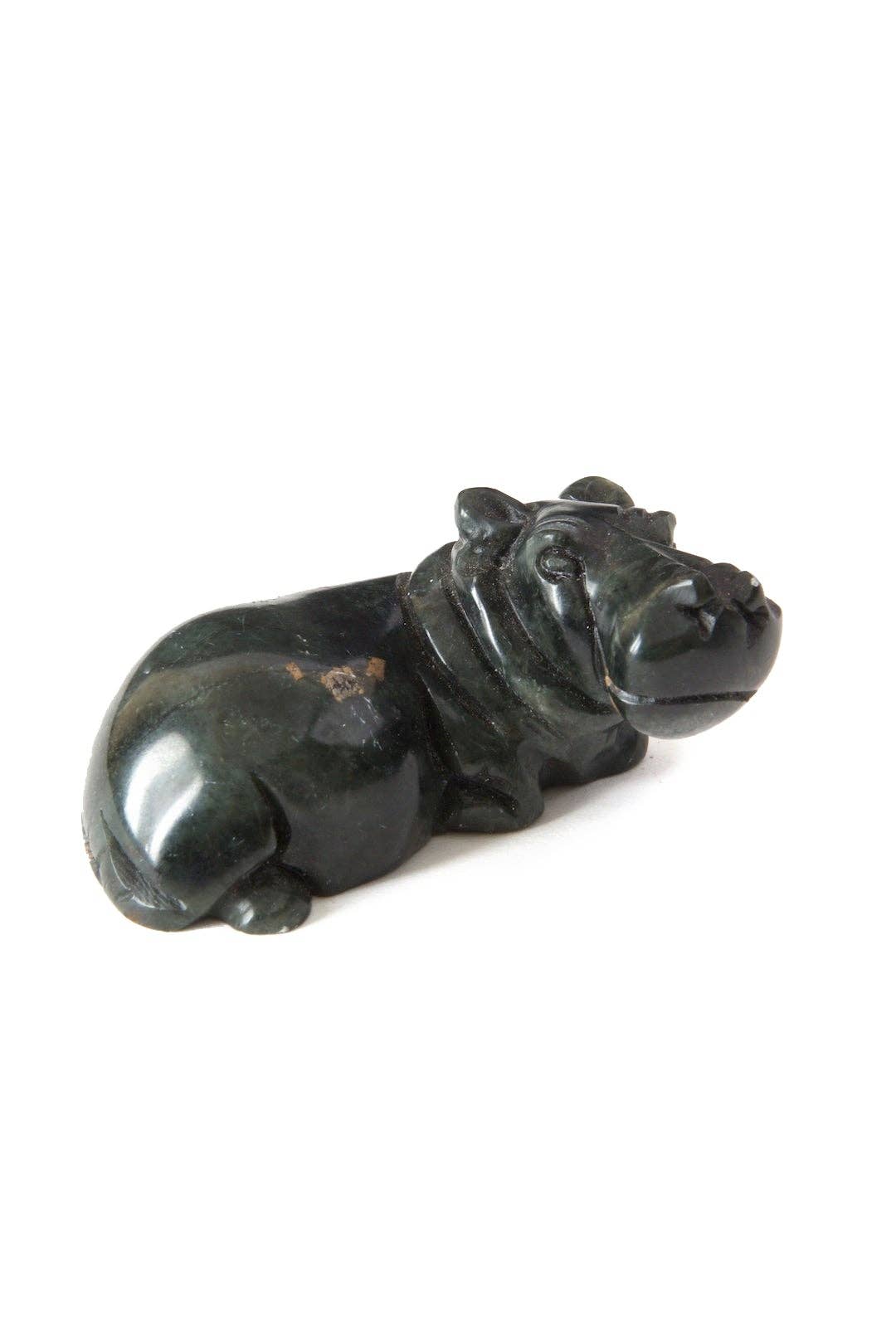 Swahili | AFRICAN MODERN - Wholesale Sculpture - Tiny Zimbabwean Serpentine Hippo Sculpture2