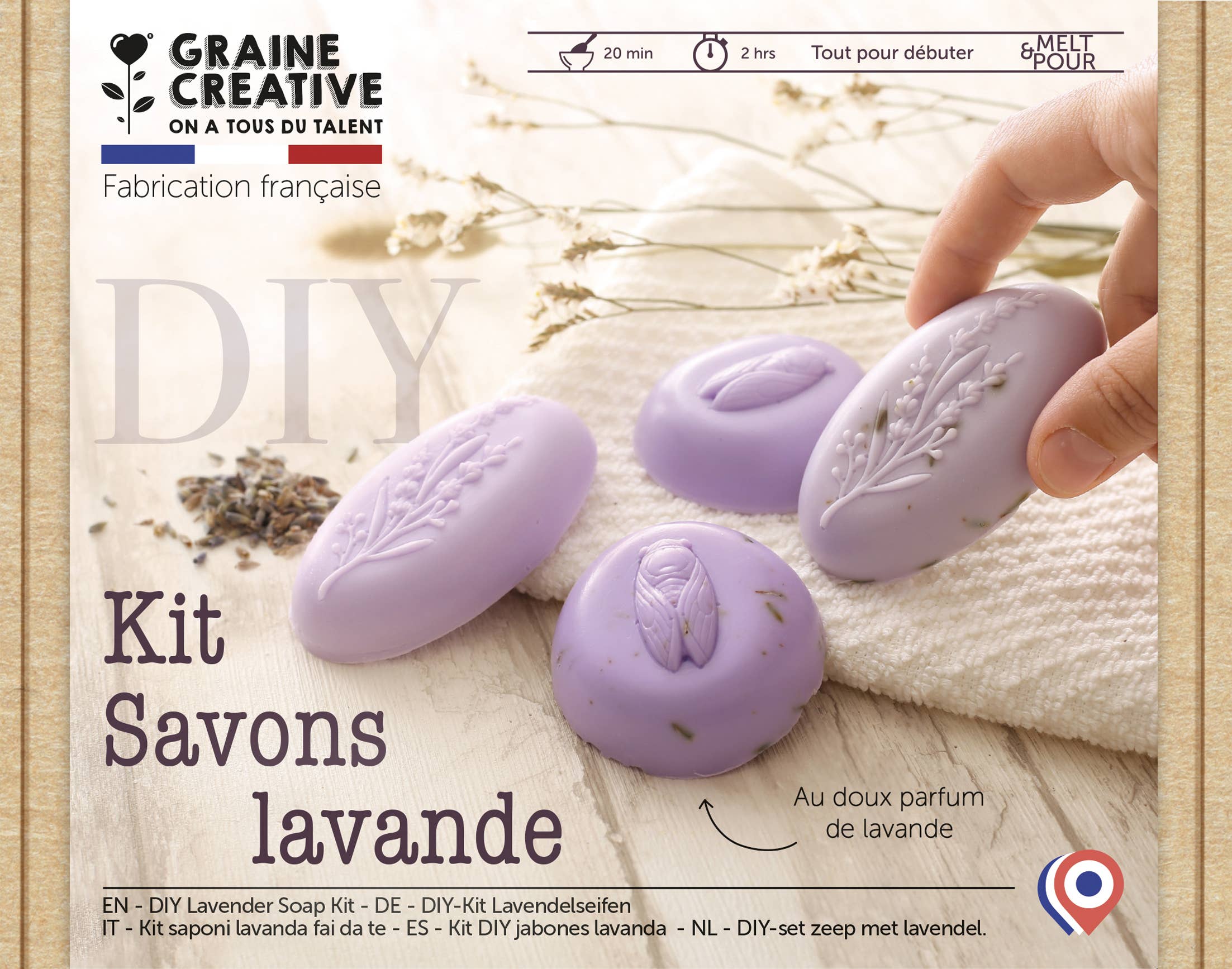 Graine Créative - Wholesale Knitting/Crochet Supplies - LAVENDER SOAP DIY KIT 196 x 144 x 45 mm8