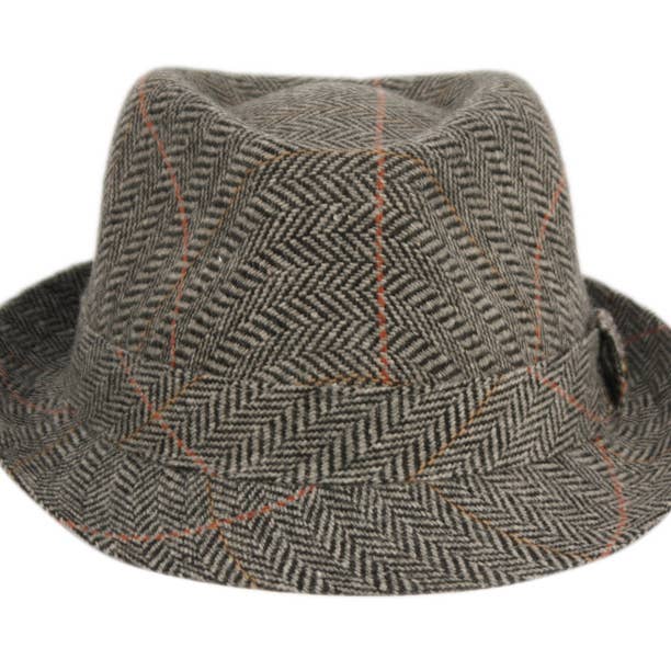 Epoch hats - Wholesale Fedora - Unisex - Wool Tweed Herringbone Fedora Hat4