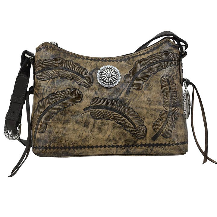 American West – wholesale Shoulder bag – women's – Sacred Bird Zip Top Shoulder Bag