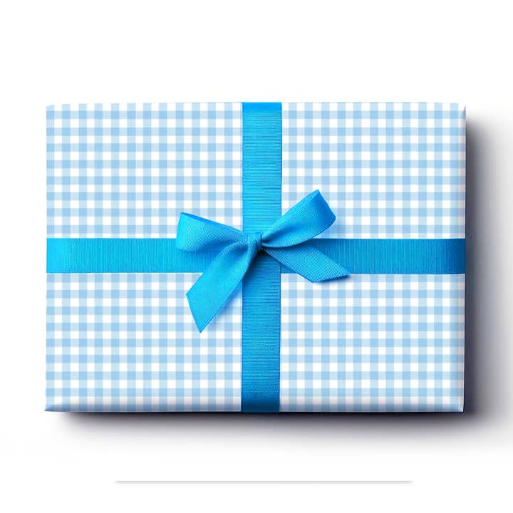 Papel de regalo de cuadros azules | Papel plano | Ilustración peculiar para venta al por mayor de Stormy Knight