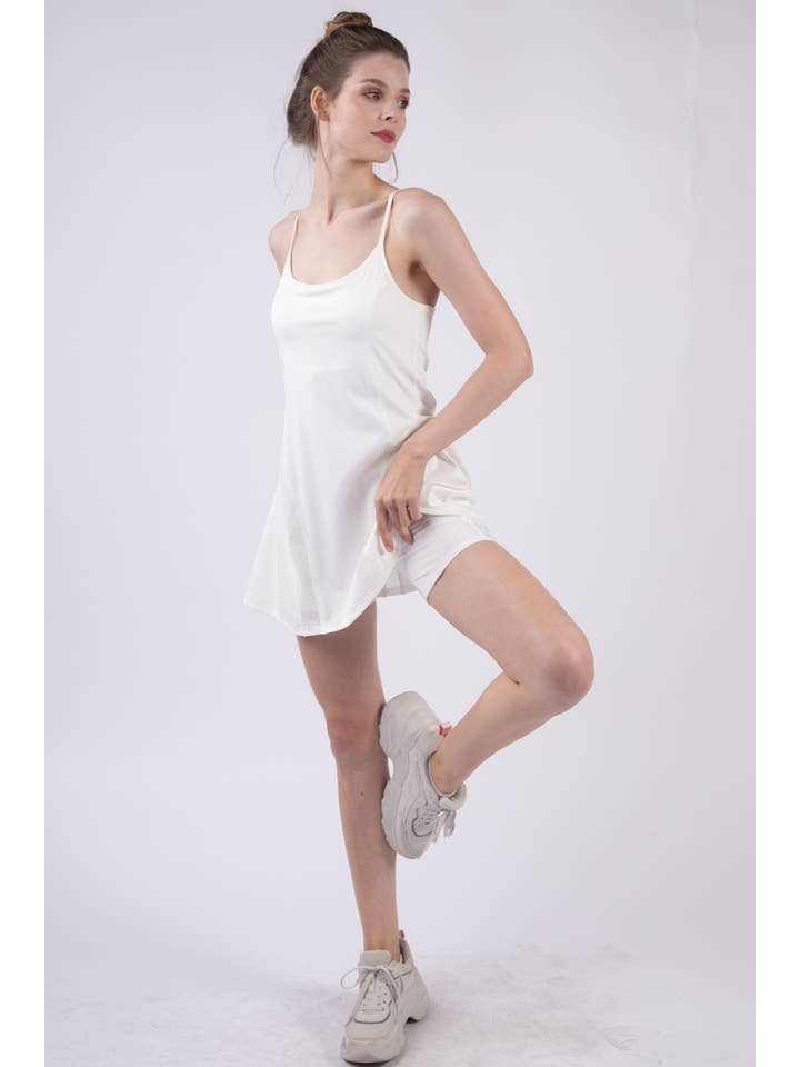 VERY J - Wholesale Athletic Dress - Women's - ND31165-Activewear Mesh Detail Tennis Mini Dress18
