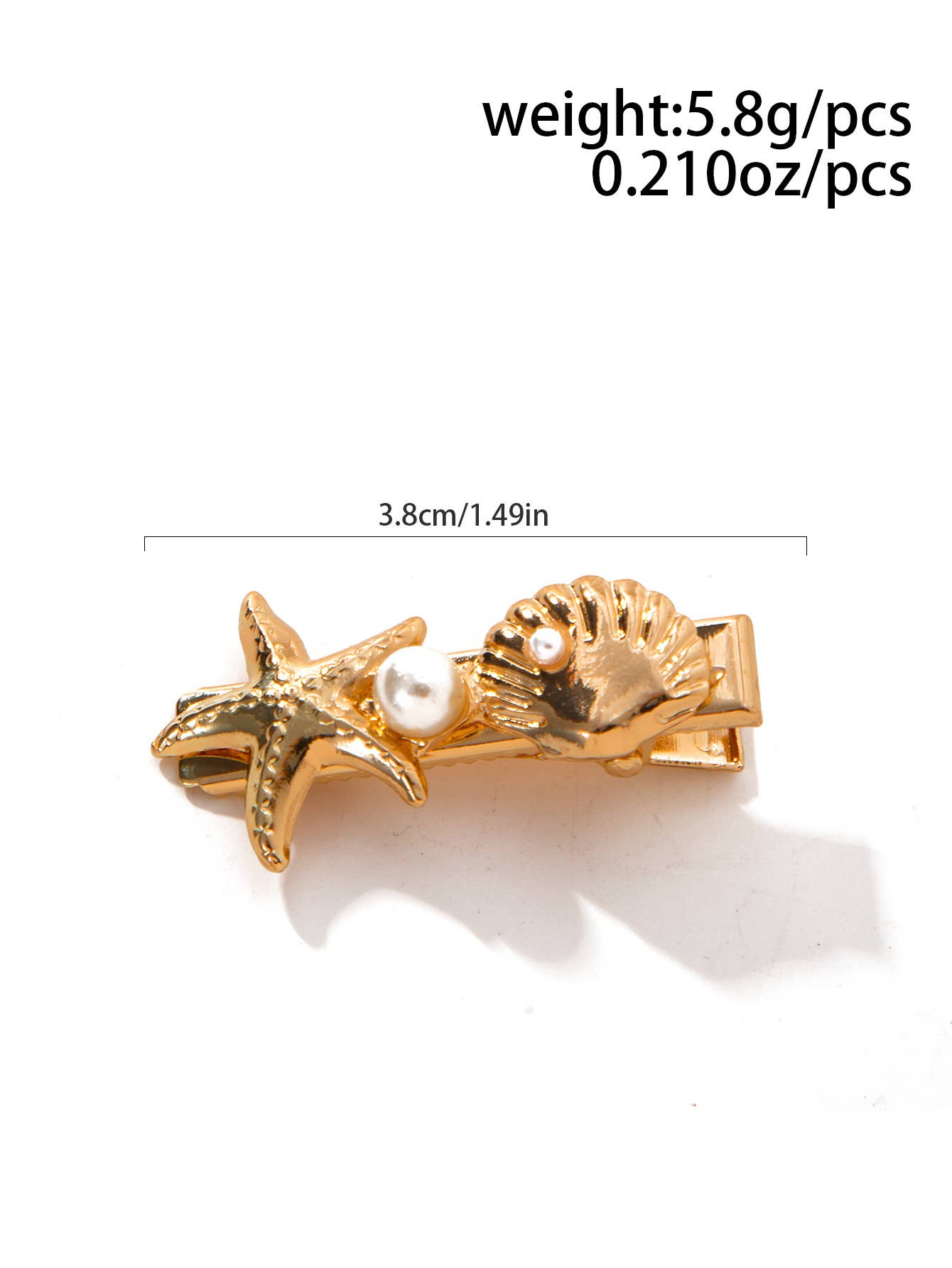 Little Trendy - Wholesale Hair Clip - Women's -  Marine life alloy hair clip beachside Sea Star hair clip7