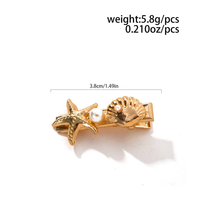 Little Trendy - Wholesale Hair Clip - Women's - Marine life alloy hair clip beachside Sea Star hair clip7