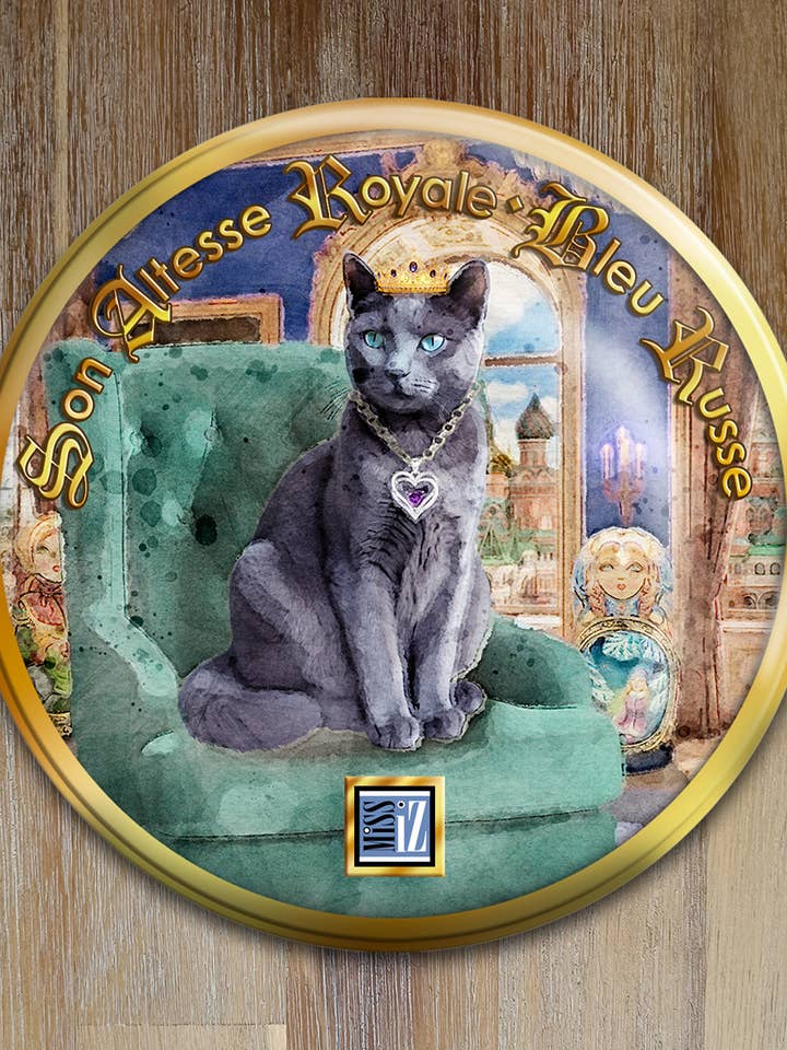 Espelho de bolso > Gato: AZUL RUSSO por atacado de Miss Iz