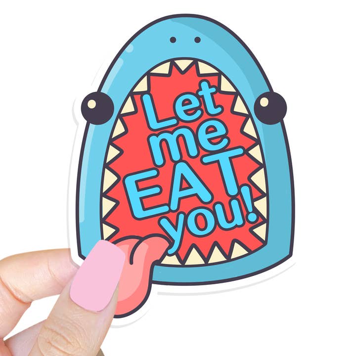 Let Me Eat You Shark Sticker for wholesale by Lil Charmery