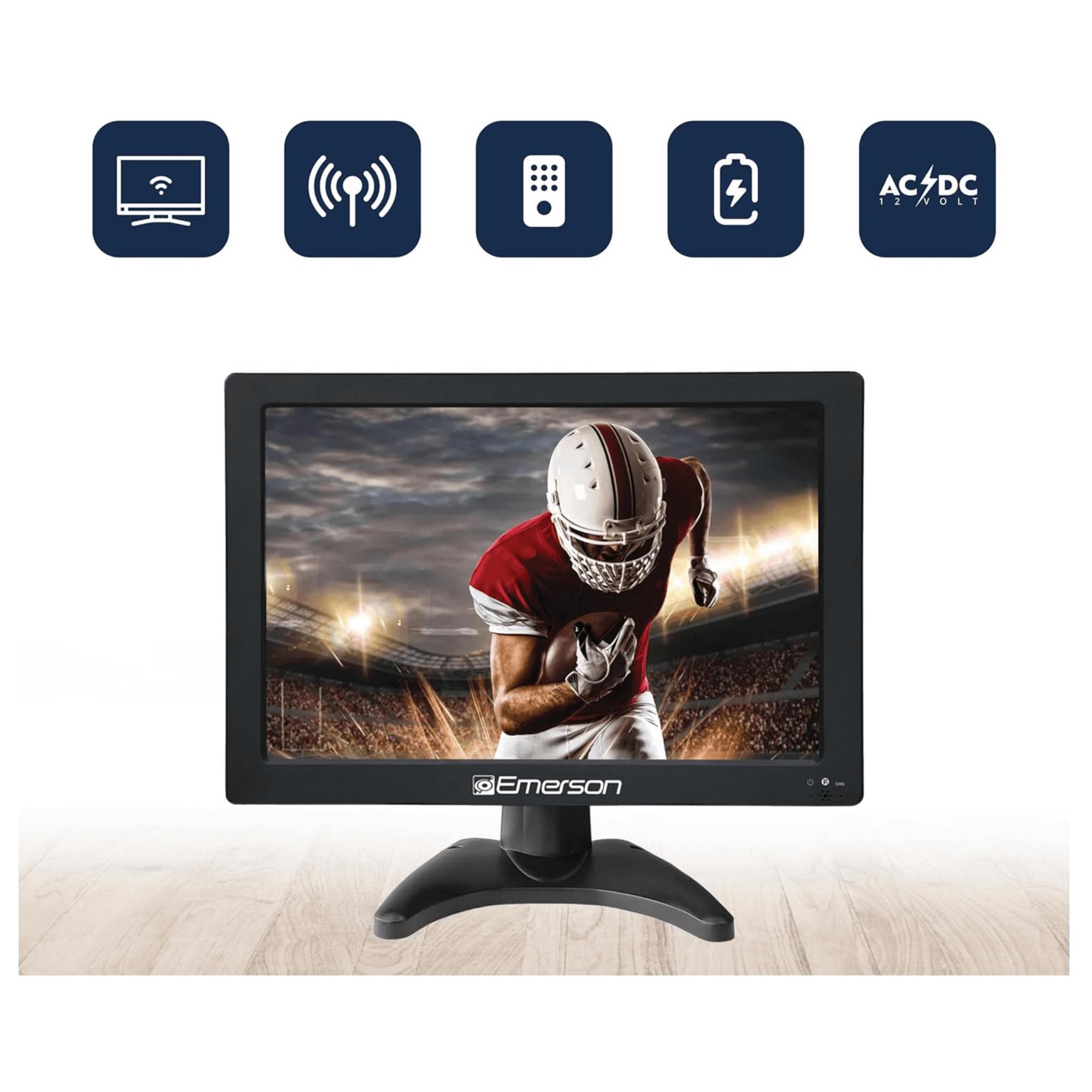 JupiterGear Home – wholesale Decorative tabletop object – Emerson 13.3" Portable Digital TV with 12V DC Car Adapter6