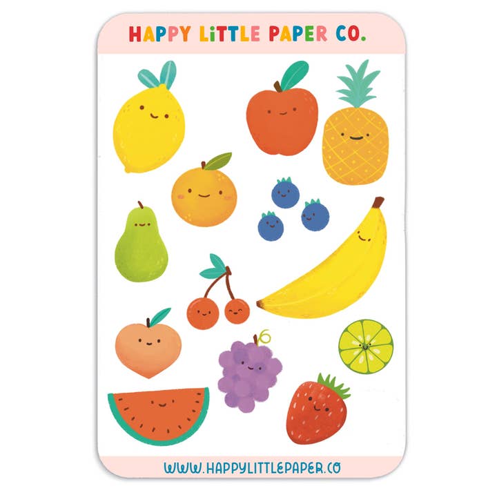Fruit Sticker Sheet for wholesale by Happy Little Paper Co