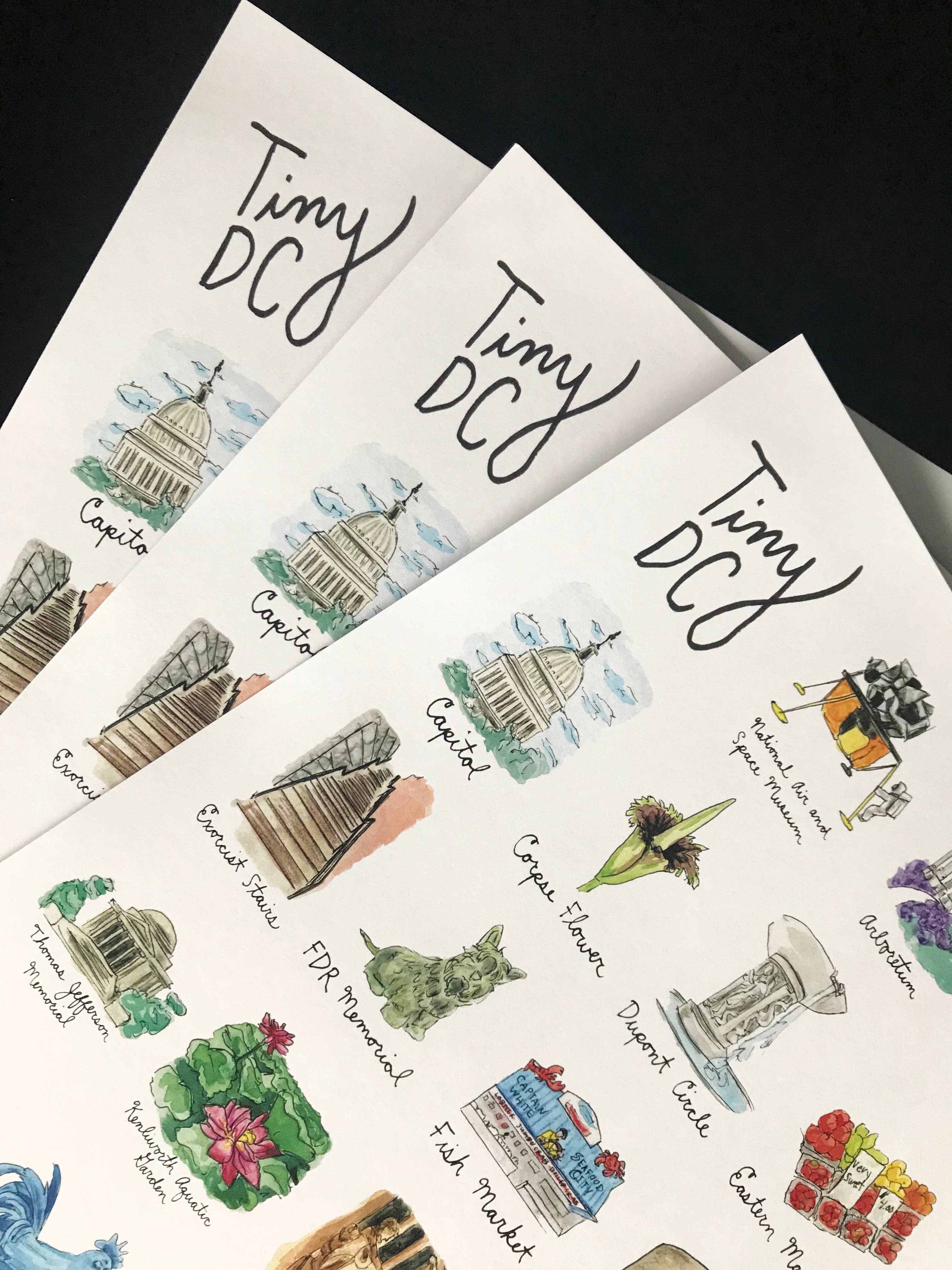 Amy Wike Illustration - Wholesale Poster - Tiny DC Poster1