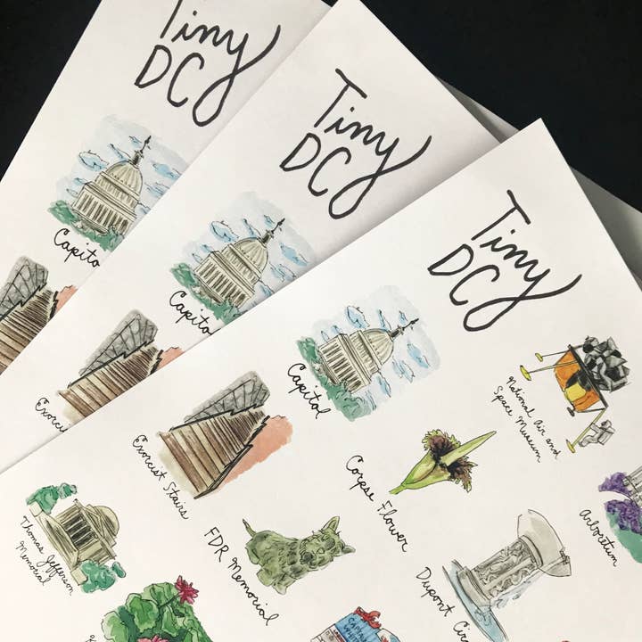 Amy Wike Illustration - Wholesale Poster - Tiny DC Poster1