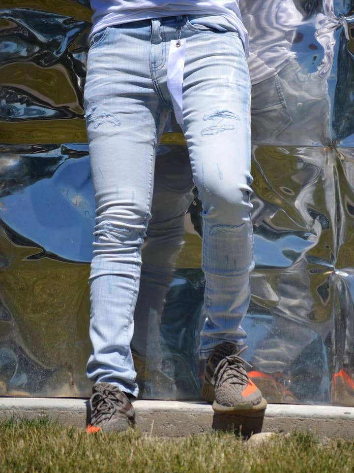 Premium Disaster - Wholesale Jeans - Men's - SUPER STRETCH DENIM - SLIM FIT - ICE BLUE (DZTR-278)