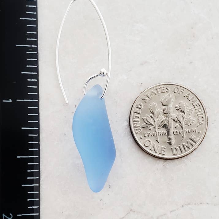 Sosie Designs - Wholesale Dangle Earrings - Eco Sea Glass Marquis Splash Earrings - Sapphire Blue1