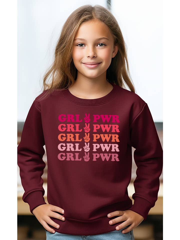 Kids By Kissed Apparel - Wholesale Screen Printed T-Shirt - Kids - Peace Sign Girl Power Kids Graphic Long Sleeve3