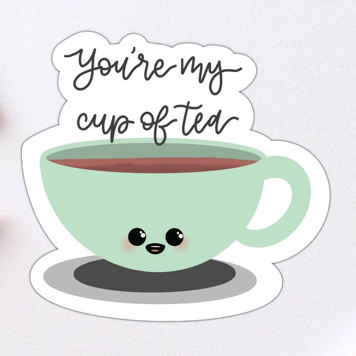 You Are Terrific Tea Funny Pun Encouraging Vinyl Sticker for wholesale by Stick With It Sticker Co
