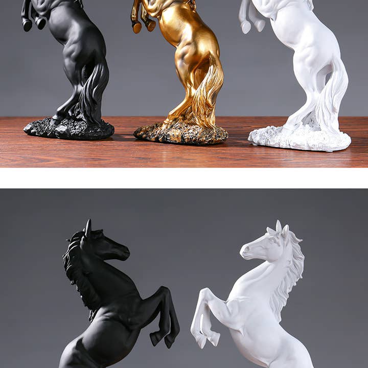Liffy – Großhandel Dekofigur – Elegante Harzfigur eines sich aufbäumenden Pferdes als Wohn- und Bürodekoration8