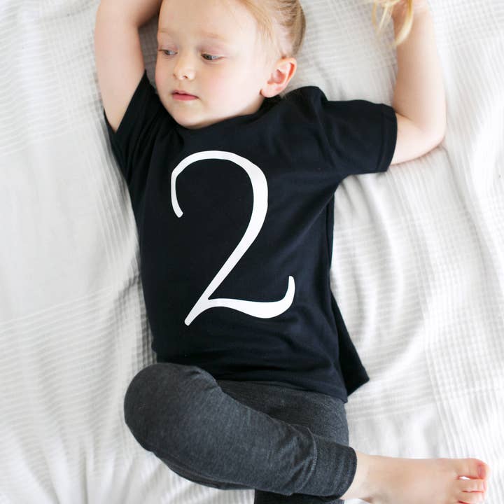 Black Birthday number 2 Top for wholesale by Fred & Noah