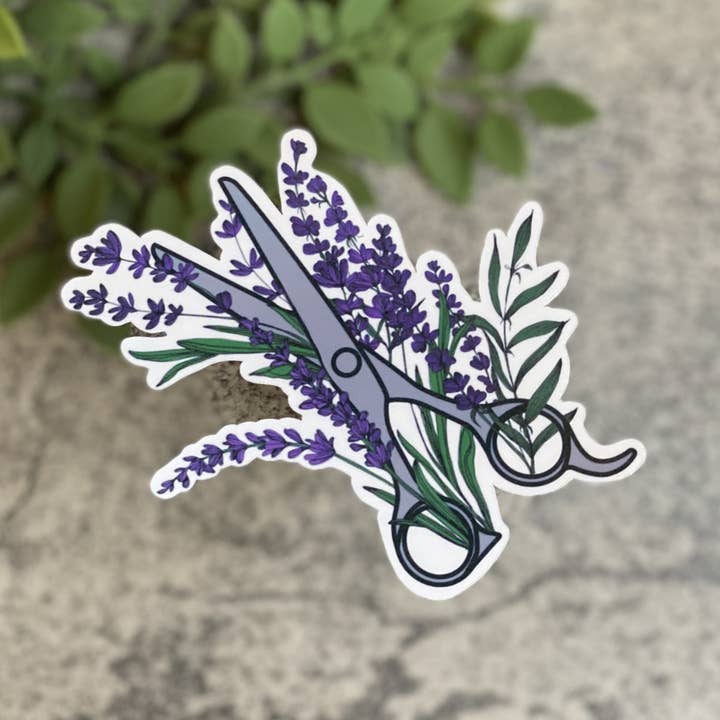 Lot de 5 autocollants en vinyle pour cisailles à fleurs pour la vente par Beautiful Mind Design