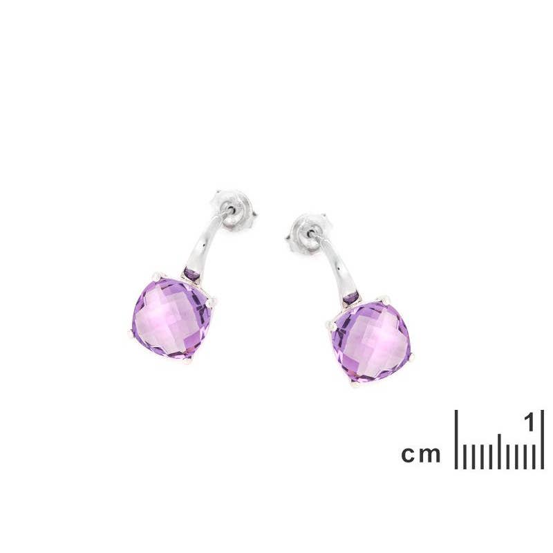 OPALOOK France - Vente Boucles d'oreilles pendantes - Boucles d'oreilles pendantes améthyste violette, argent 9251