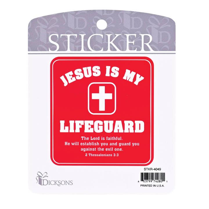 Sticker Jesus Is My Lifeguard for wholesale by Cottage Garden