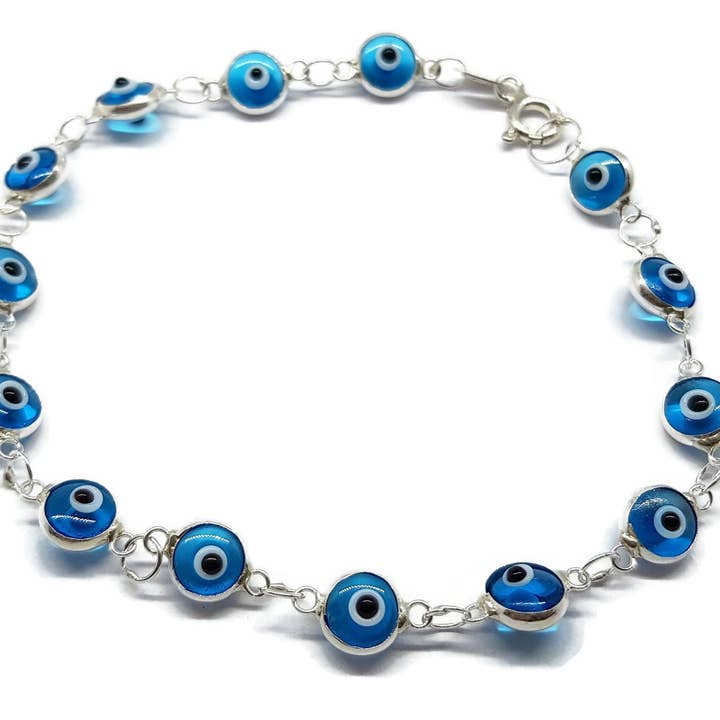 MYSTIC JEWELS - Wholesale Charm/dangle bracelet - Sterling Silver Evil Eye Bracelet - 19 cm2