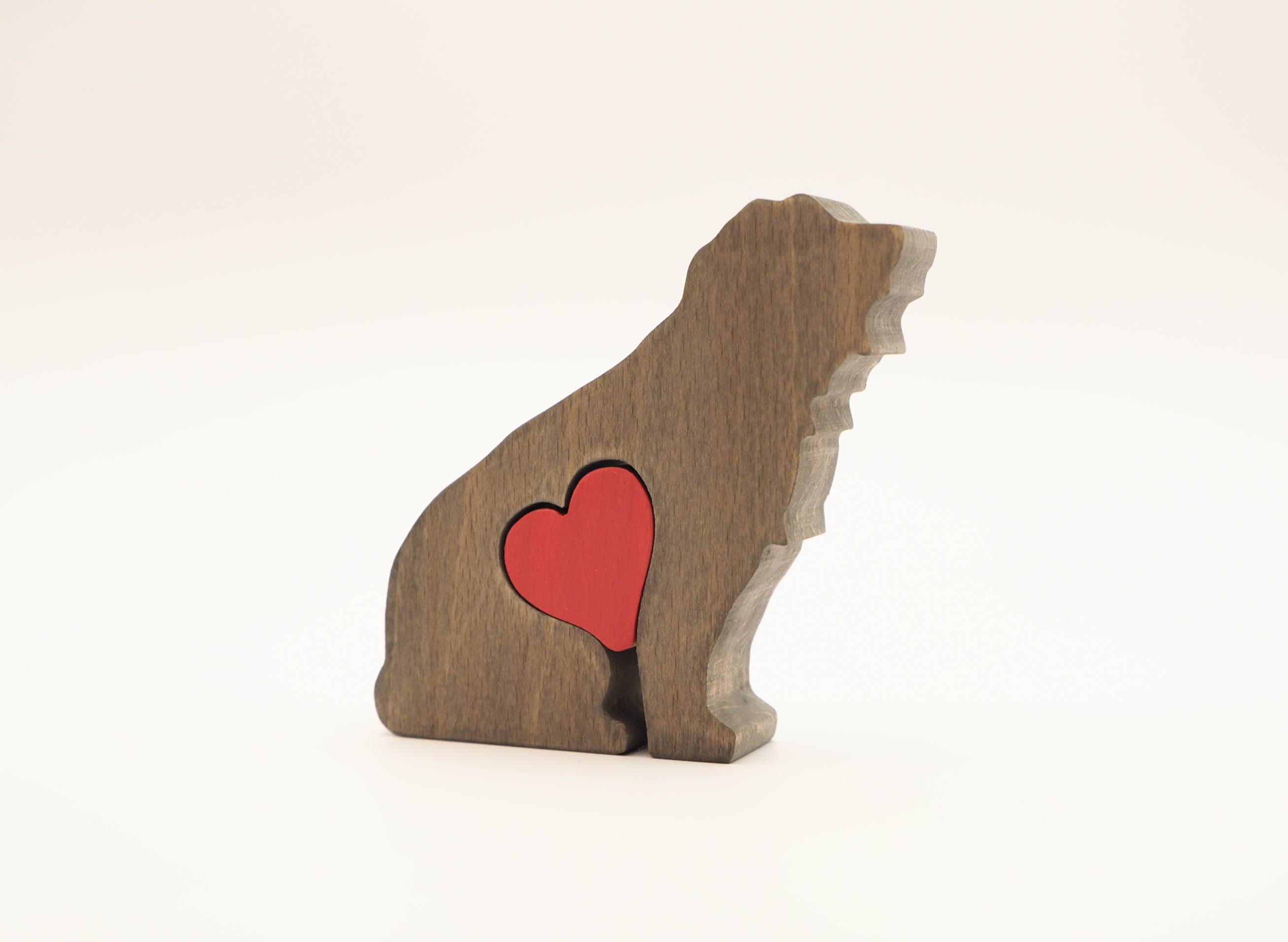 Wood Metamorphosis - Vente Figurine décorative - Bearded Collie - Figurine de chien en bois minimaliste en souvenir1
