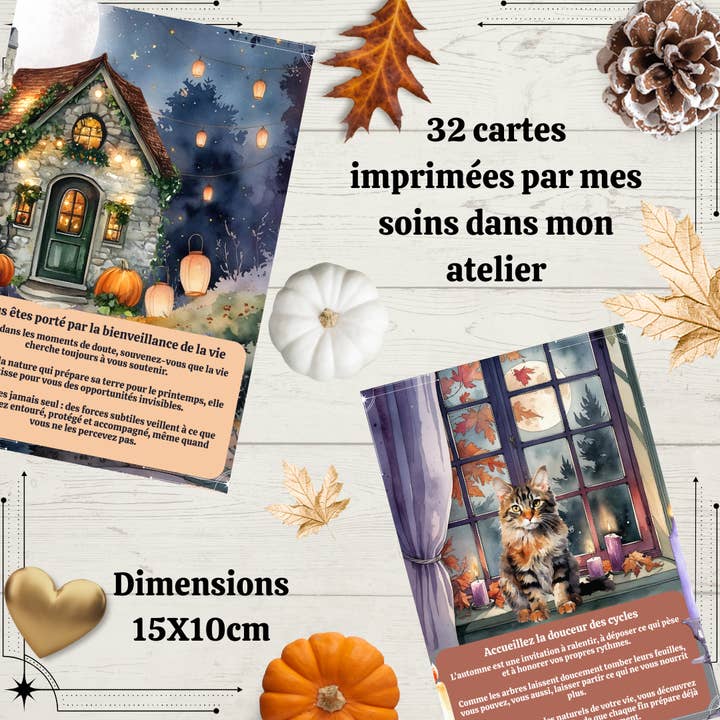 Les Moonettes - Wholesale Tarot Cards - 32 Oracle Cards "The Little Joys of Autumn"3