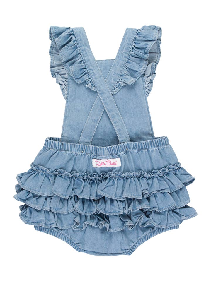 Blue Baby Girls Light Wash Denim Flutter Overall Romper
for wholesale on Faire2