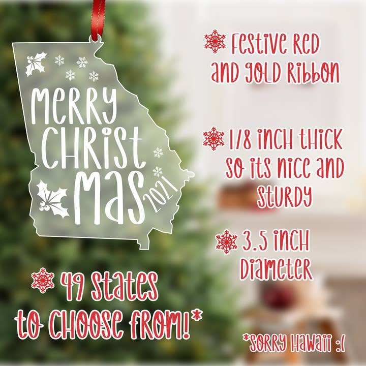 Blue Ridge Mountain Gifts - Wholesale Ornament - North Carolina - Acrylic Ornament - Merry Christmas2