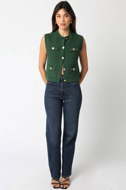 Olivaceous - Wholesale Knit Top - Women's - Selena Button Knit Top20