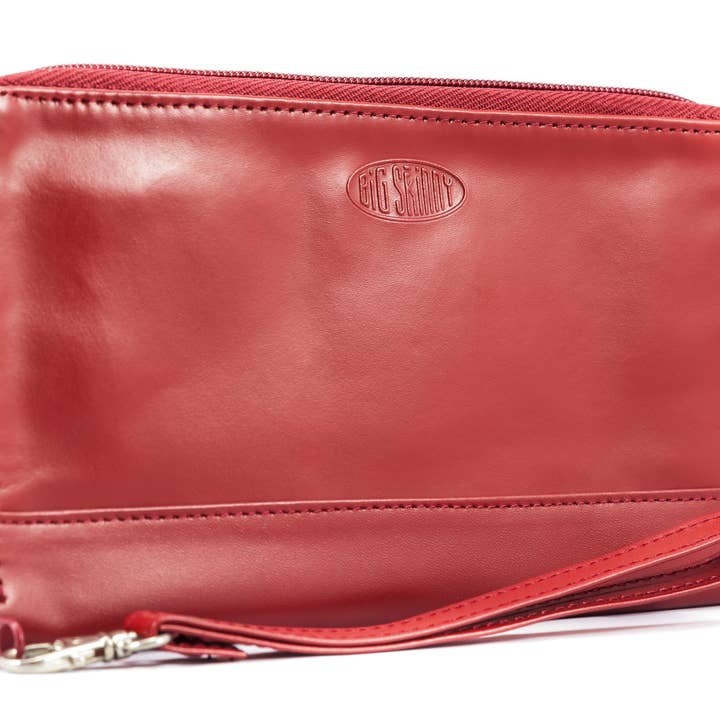 Big Skinny Wallets - Vendita all'ingrosso Portafogli - Donna - Portafoglio Clutch Panther in Pelle - Rosso