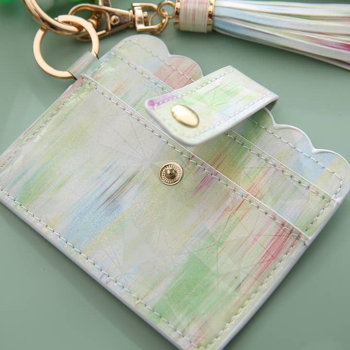 Sparkle Being - Wholesale Keychain Bracelet - Silicone Wristlet - Glitter Wallet Keychain Bangle (Star)