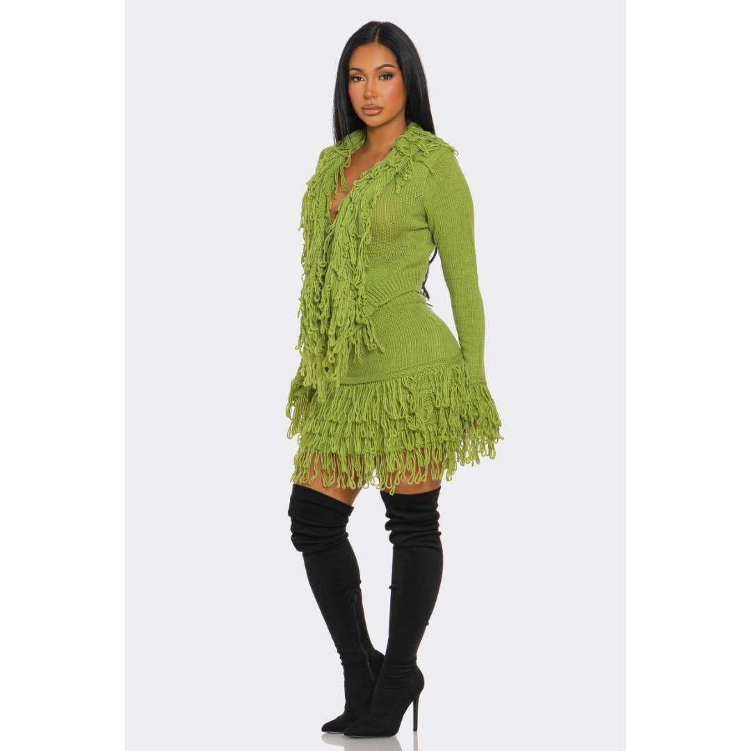 LOVE SENSE – Conjunto de top e saia - Mulher por atacado – Conjunto de Saia e Camisola com Franjas18