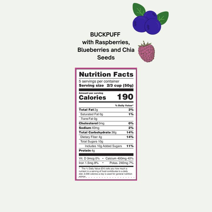 Nature's Element - Wholesale Granola - Organic Buckpuff Granola with Raspberries, Blueberries and Chia Seeds4