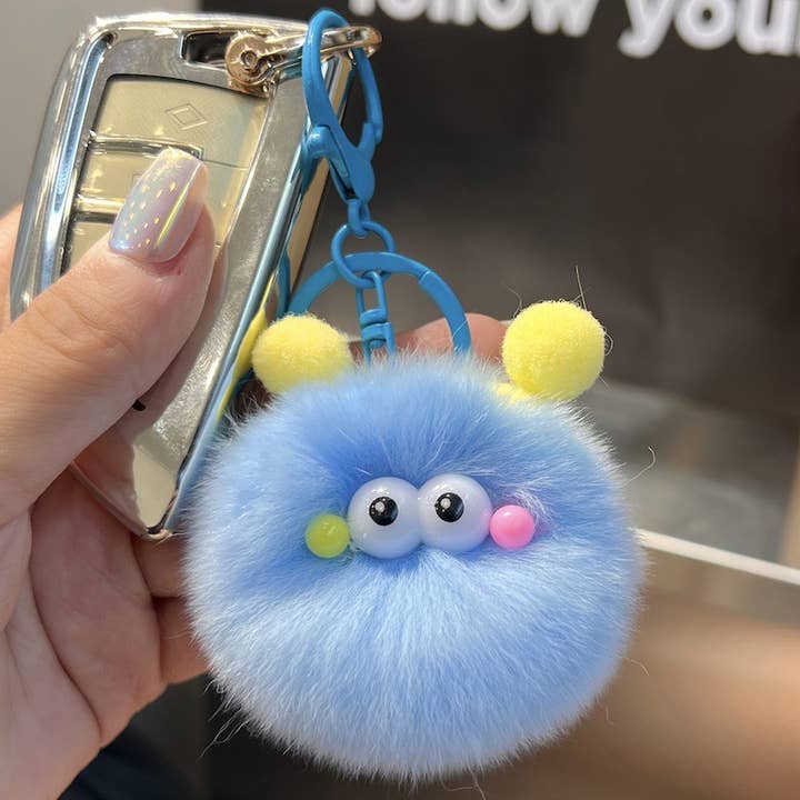 MKS America - Wholesale Keychain - Women's - Fluffy Plush Keychain Cute Cartoon Pom Pom Bag Charm3